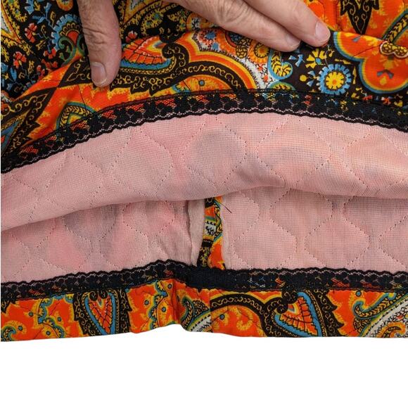 Vintage 1970's QUILTED MAXI SKIRT ~ Bright Psychedelic Mandala Design ~ XX-SMALL - Picture 7 of 7